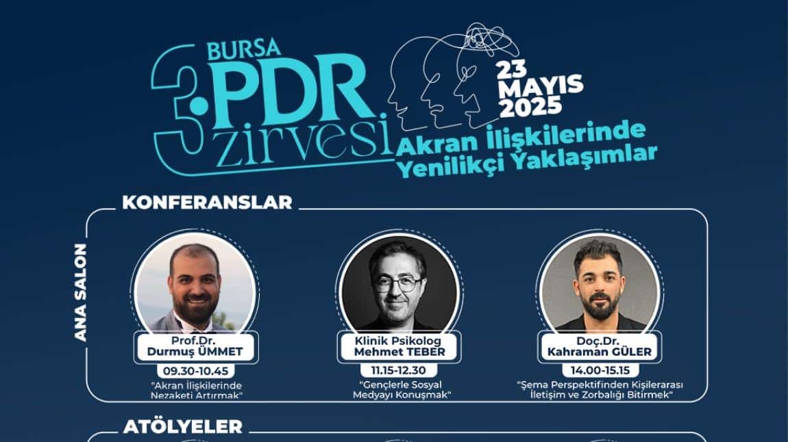  BURSA 3. PDR ZİRVESİ 23 MAYIS'TA 
