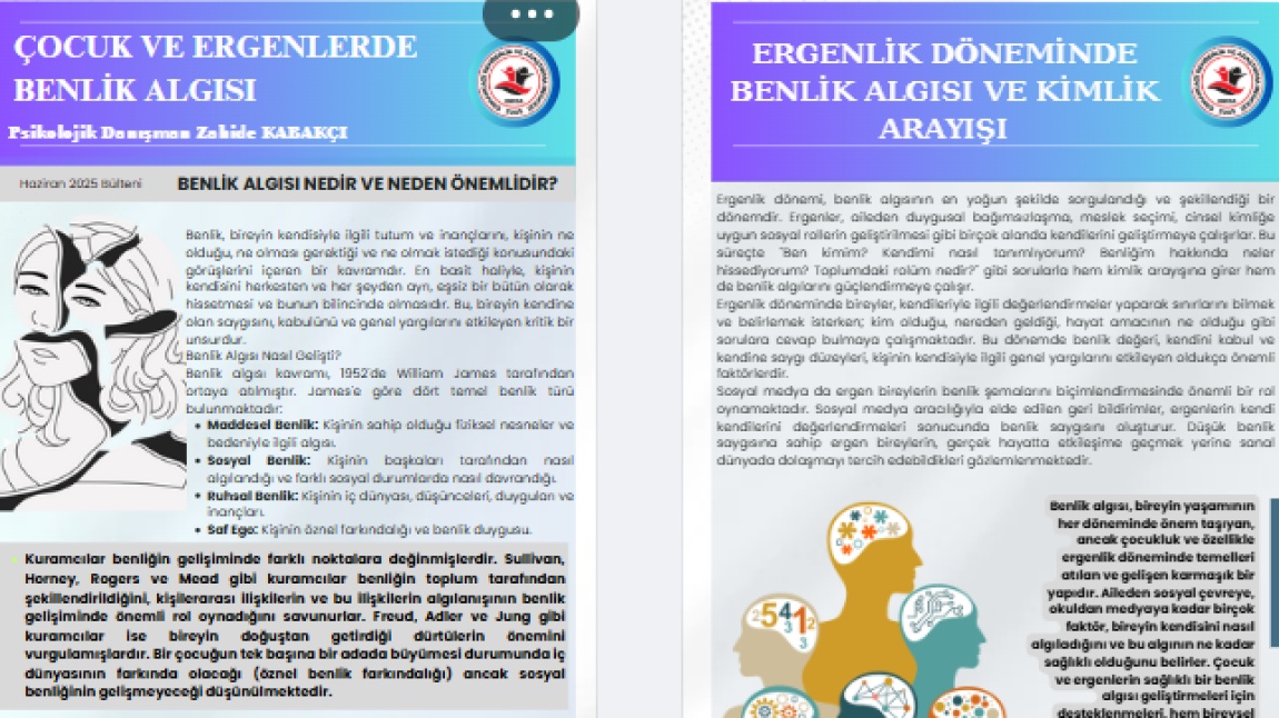 Çocuk ve Ergenlerde Benlik Algısı Bülteni Yayınlandı. 